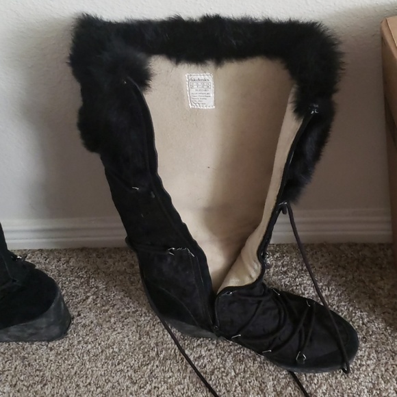 Akdmks fur lined, wedge snow boots - Picture 2 of 3